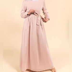 Long Sleeve Maxi Pink Dress